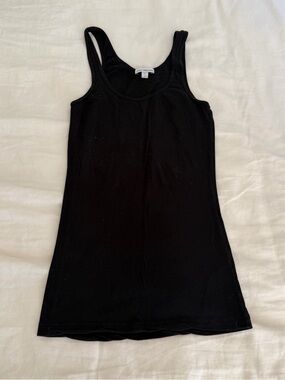 James Perse Black Slim Rib Tank